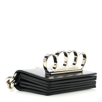 Alexander McQueen Smooth Calfskin Micro The Four Ring Knuckle Chain Shoulder Bag Black 4 of 10