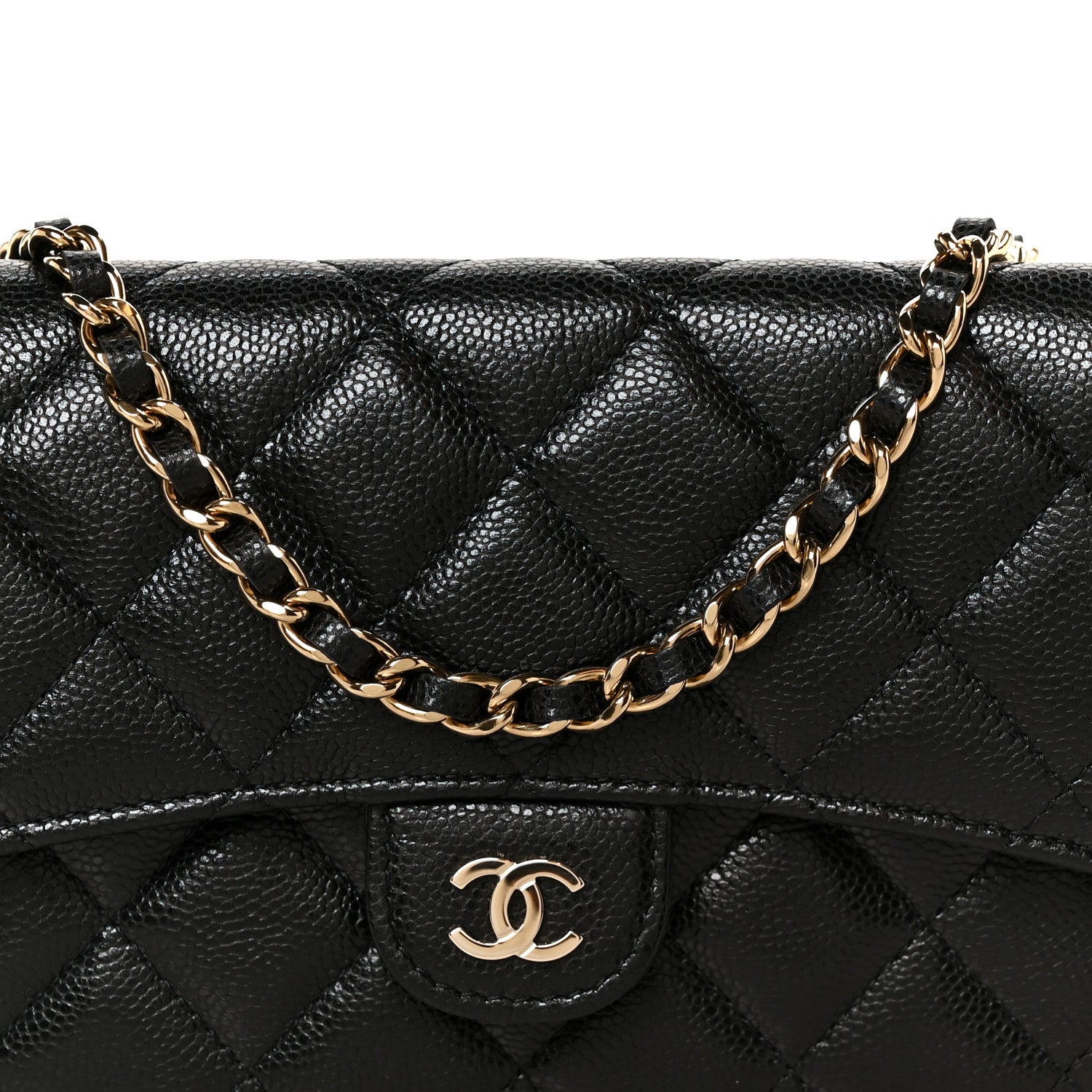 Chanel Caviar Quilted Flap Phone Holder With Chain Black Black 11 of 14