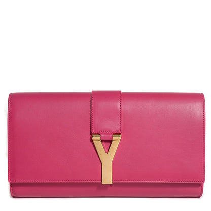 Saint Laurent Calfskin Classic Y Ligne Clutch Fuchsia 1 of 8