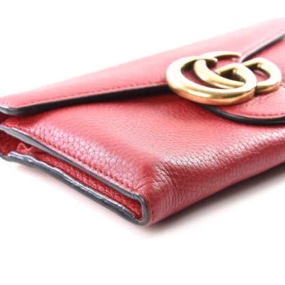 Gucci Cellarius Calfskin GG Marmont Continental Wallet Hibiscus Red 5 of 9