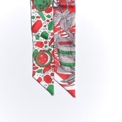 Hermes Silk La Danse Des Amazones Twilly Rouge Rose Poudre Vert 4 of 5