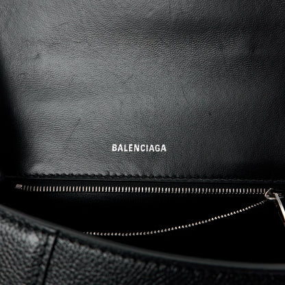 Balenciaga Grained Calfskin Small Hourglass Top Handle Bag Black 6 of 11