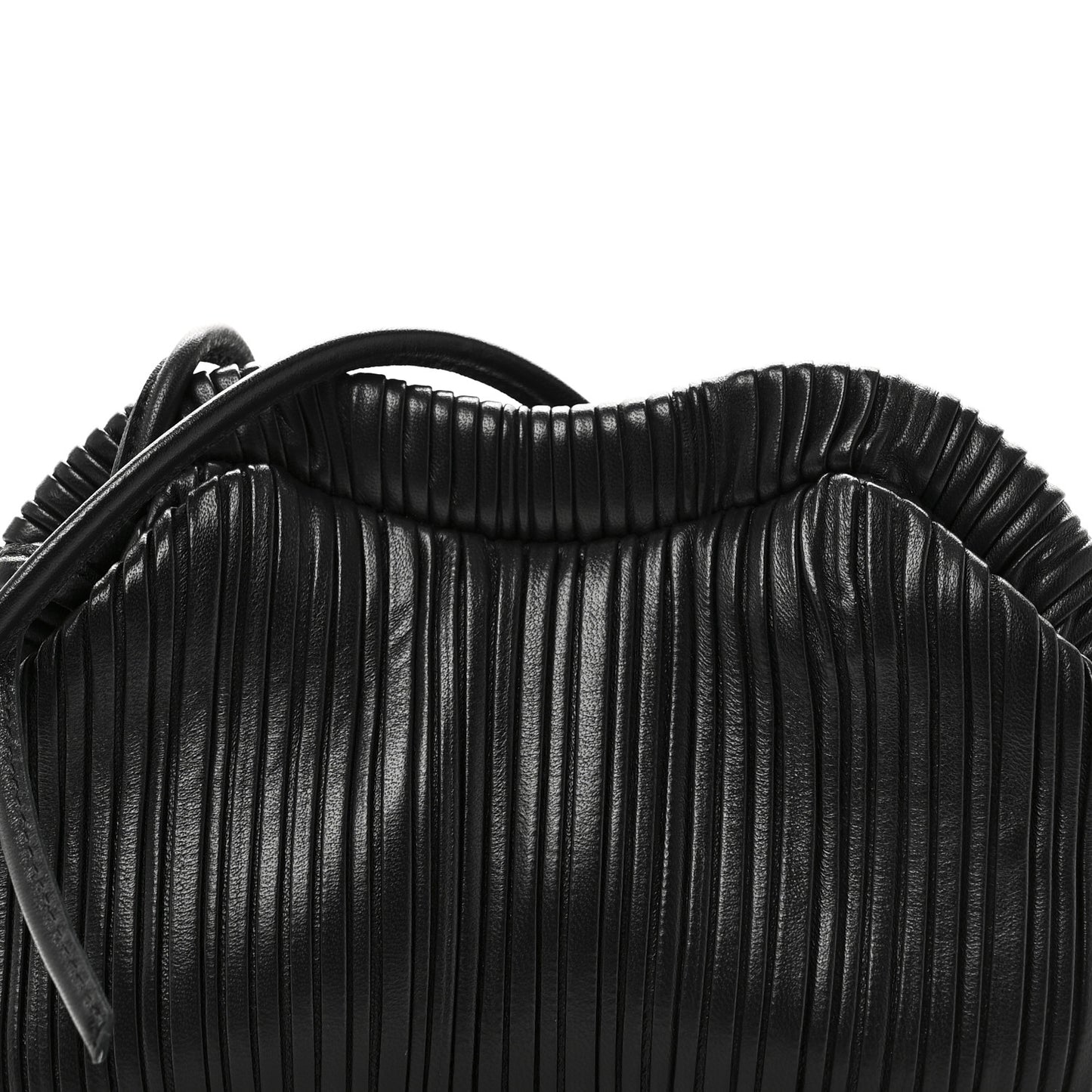 Lambskin Pleated Baci Bag  Black