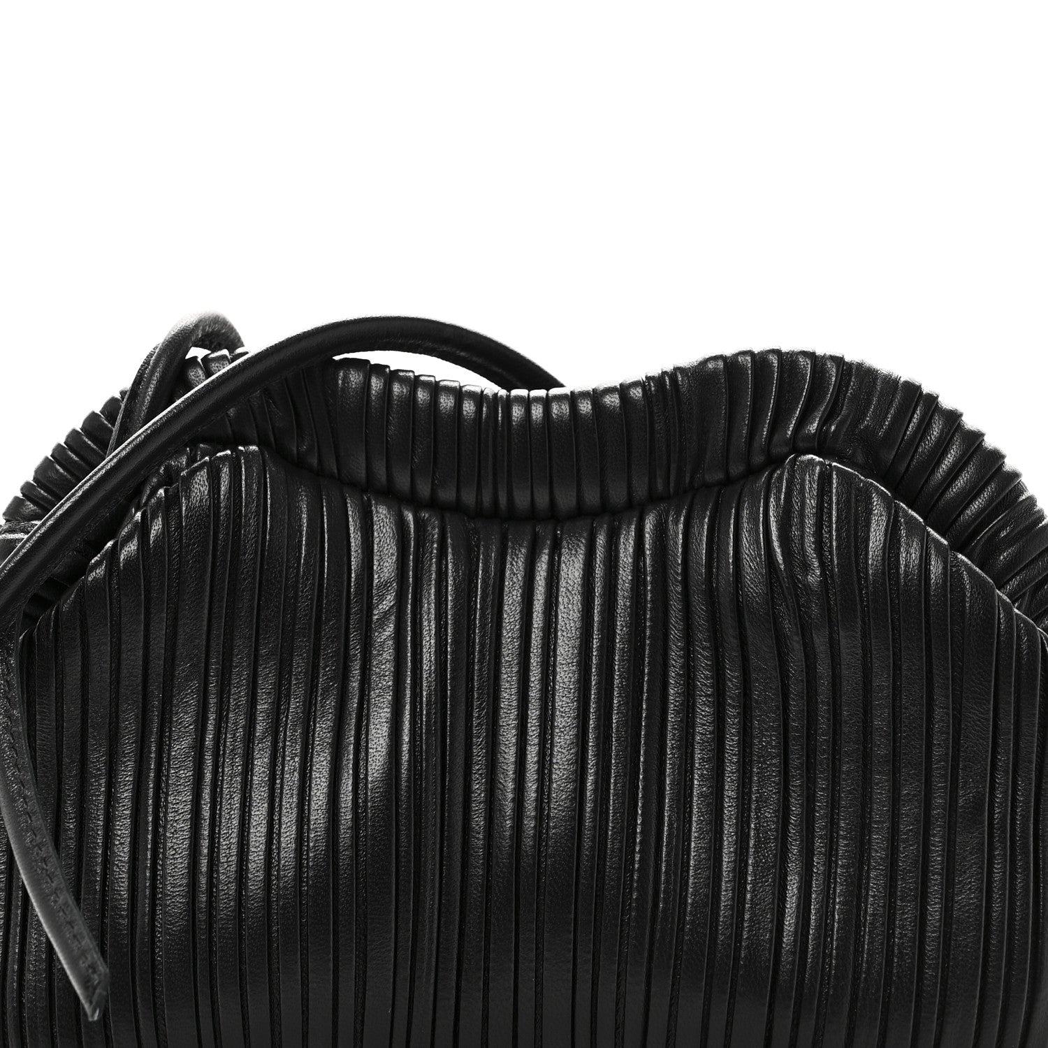 Mansur Gavriel Lambskin Pleated Baci Bag  Black 7 of 9