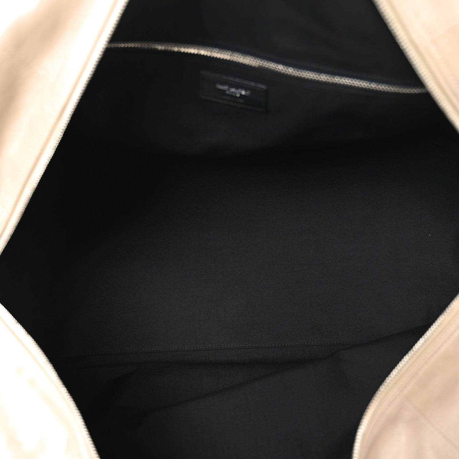 Saint Laurent Lambskin Embossed Logo Holdall Bag Beige 5 of 10