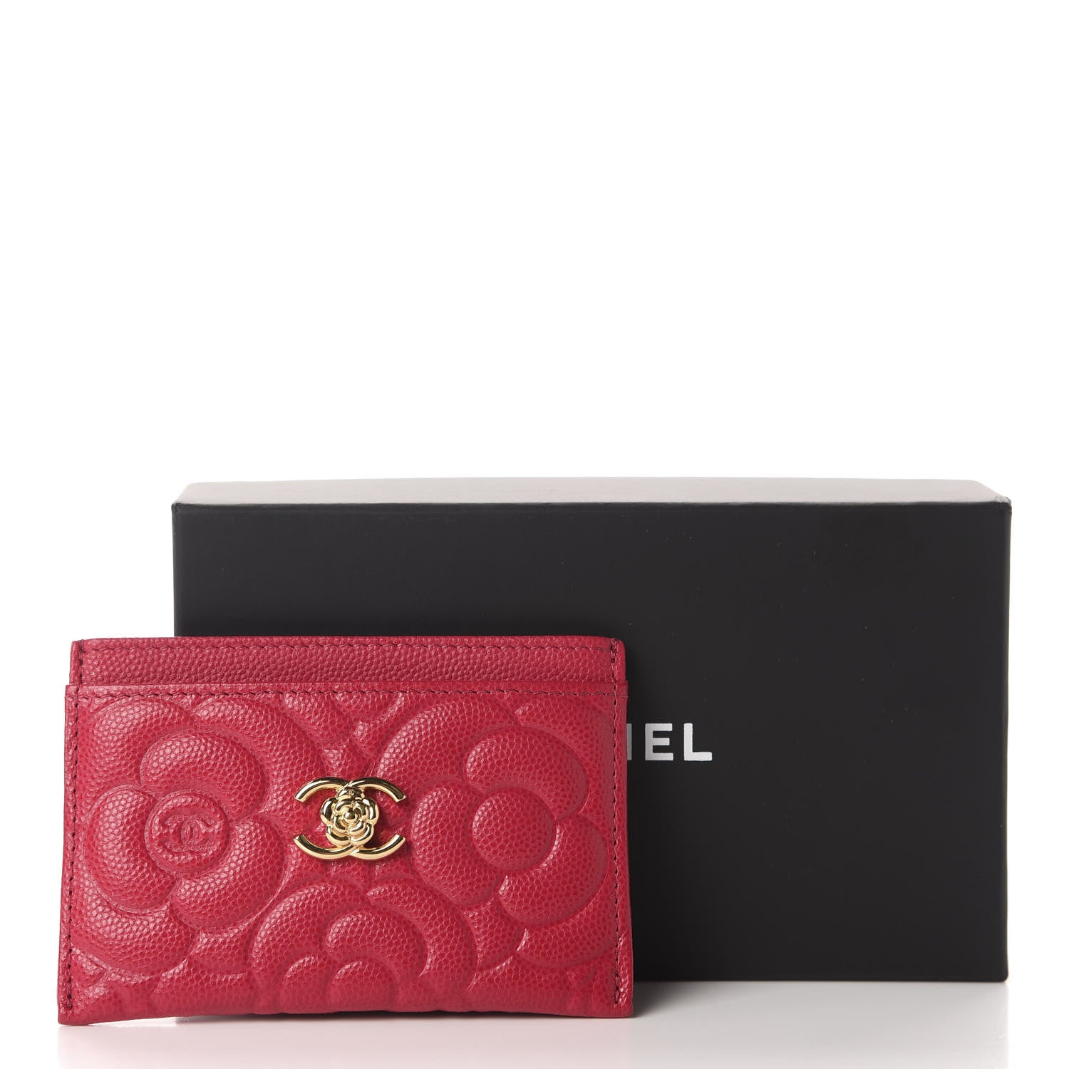 Chanel Caviar Camellia Embossed Card Holder Fuchsia 8 of 8