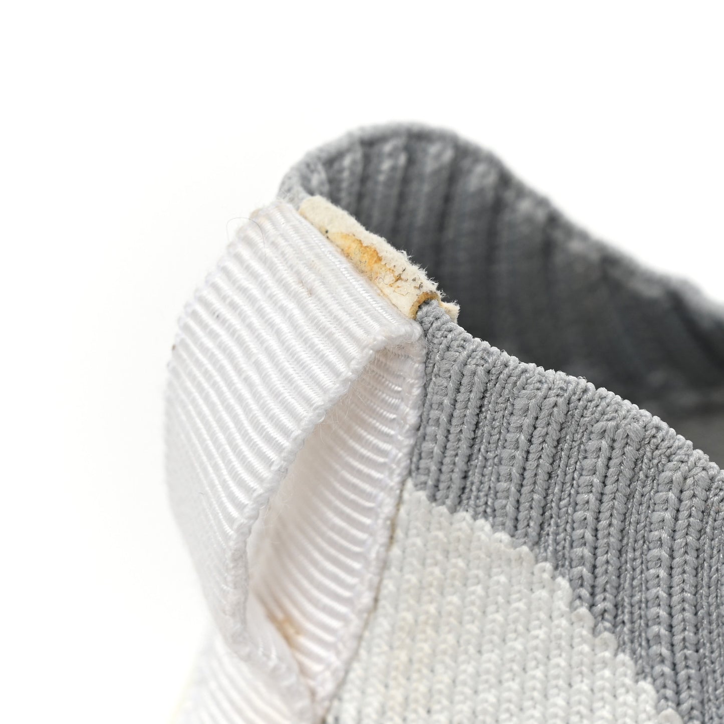 Fabric Suede Calfskin Stretch CC Sneakers 37.5 White Grey