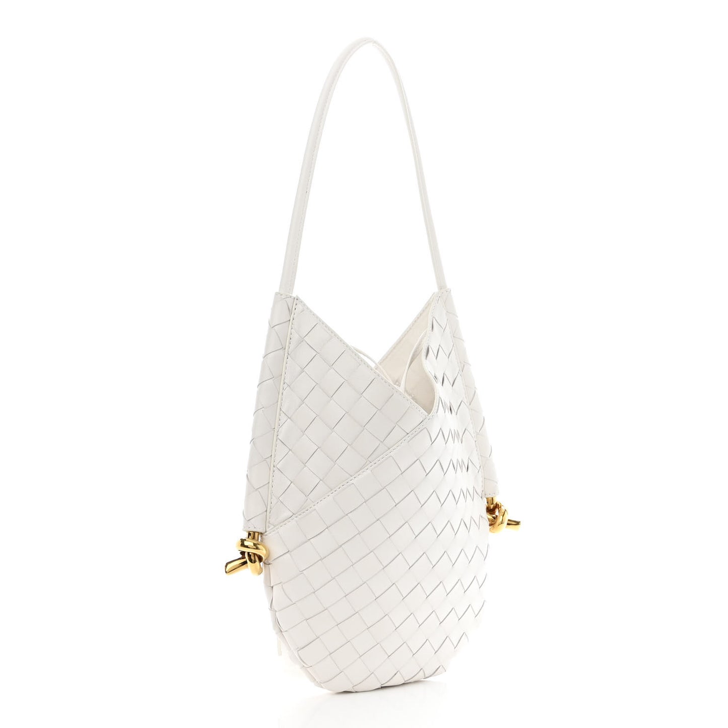 Nappa Intrecciato Small Solstice Hobo White