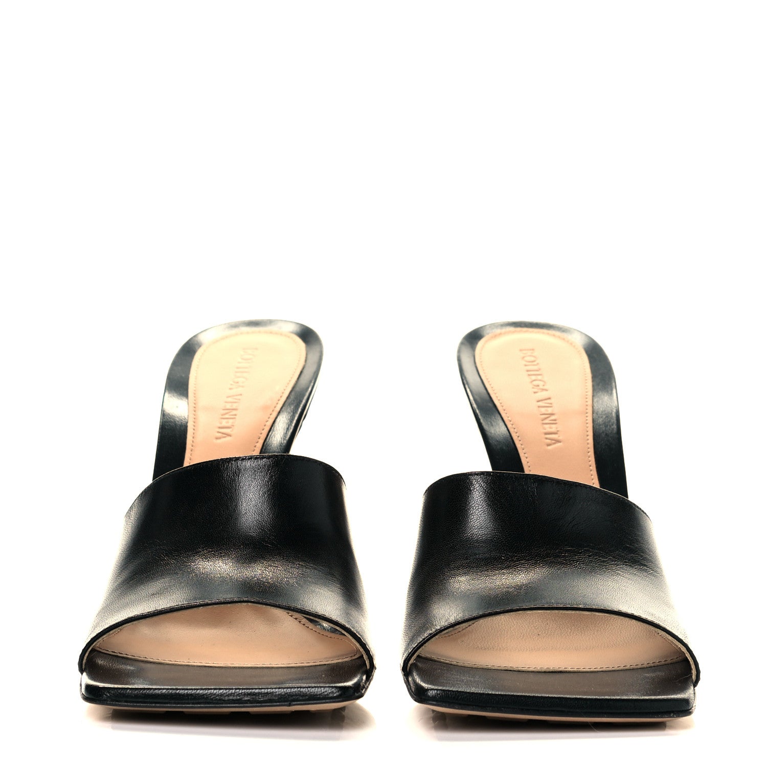Bottega Veneta Lambskin Stretch Mule Sandals 38.5 Black 2 of 8