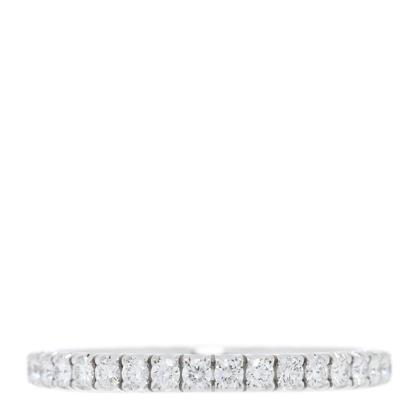 18K White Gold Diamond 2mm Etincelle de Cartier Wedding Band Ring 49 4.75