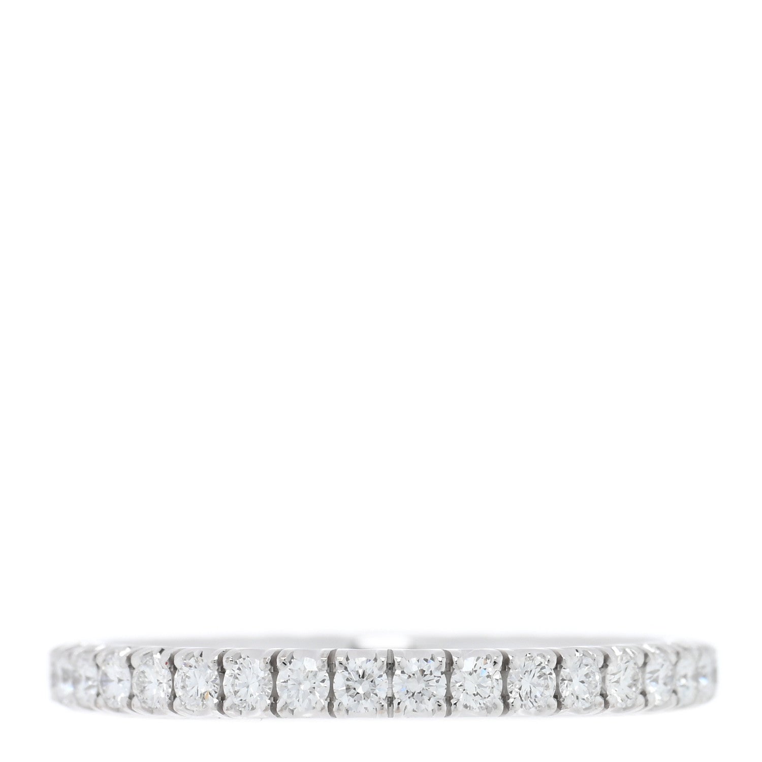 Cartier 18K White Gold Diamond 2mm Etincelle de Cartier Wedding Band Ring 49 4.75 1 of 5