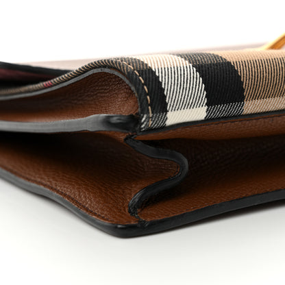 Burberry Derby Calfskin House Check Small Macken Crossbody Bag Tan 10 of 14