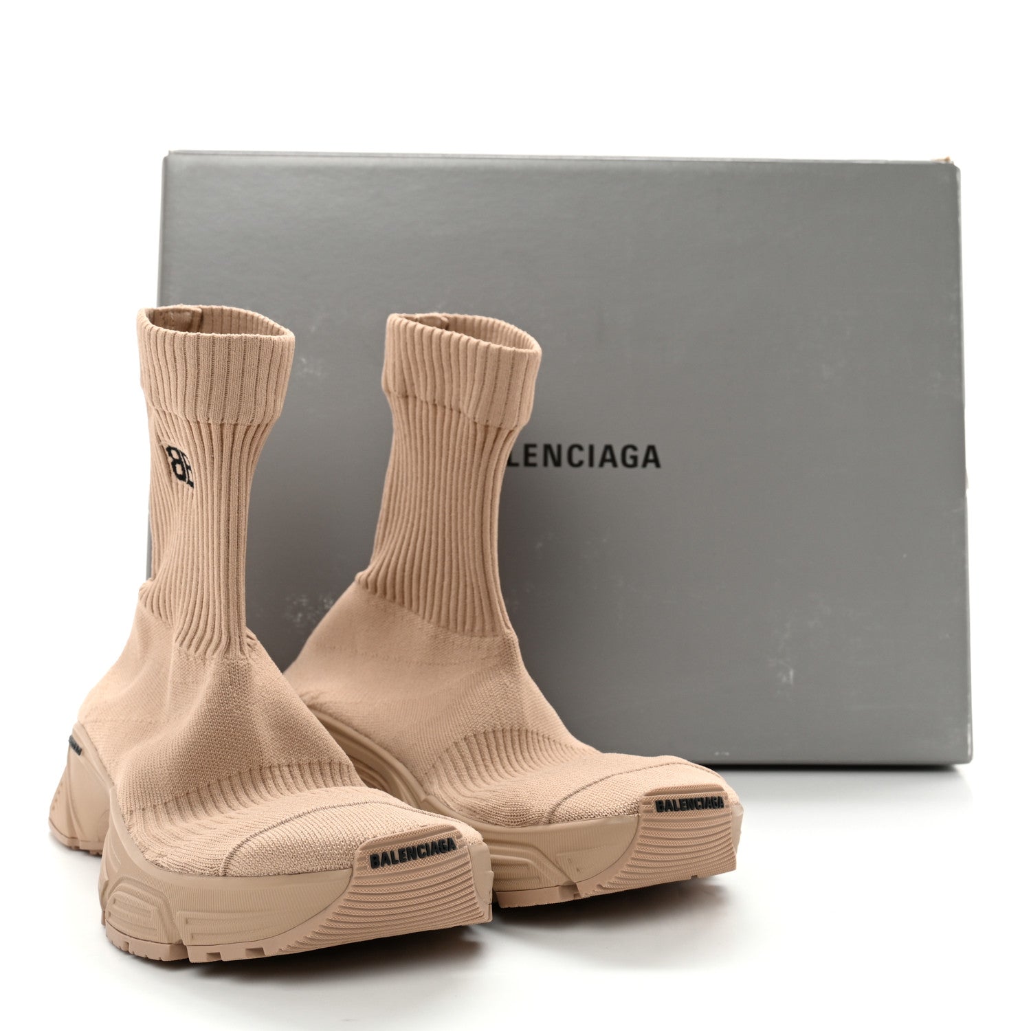 Balenciaga Technical Ribbed 3D Recycled Knit Womens Speed 3.0 Sneakers 38 Monocolor Beige 8 of 8