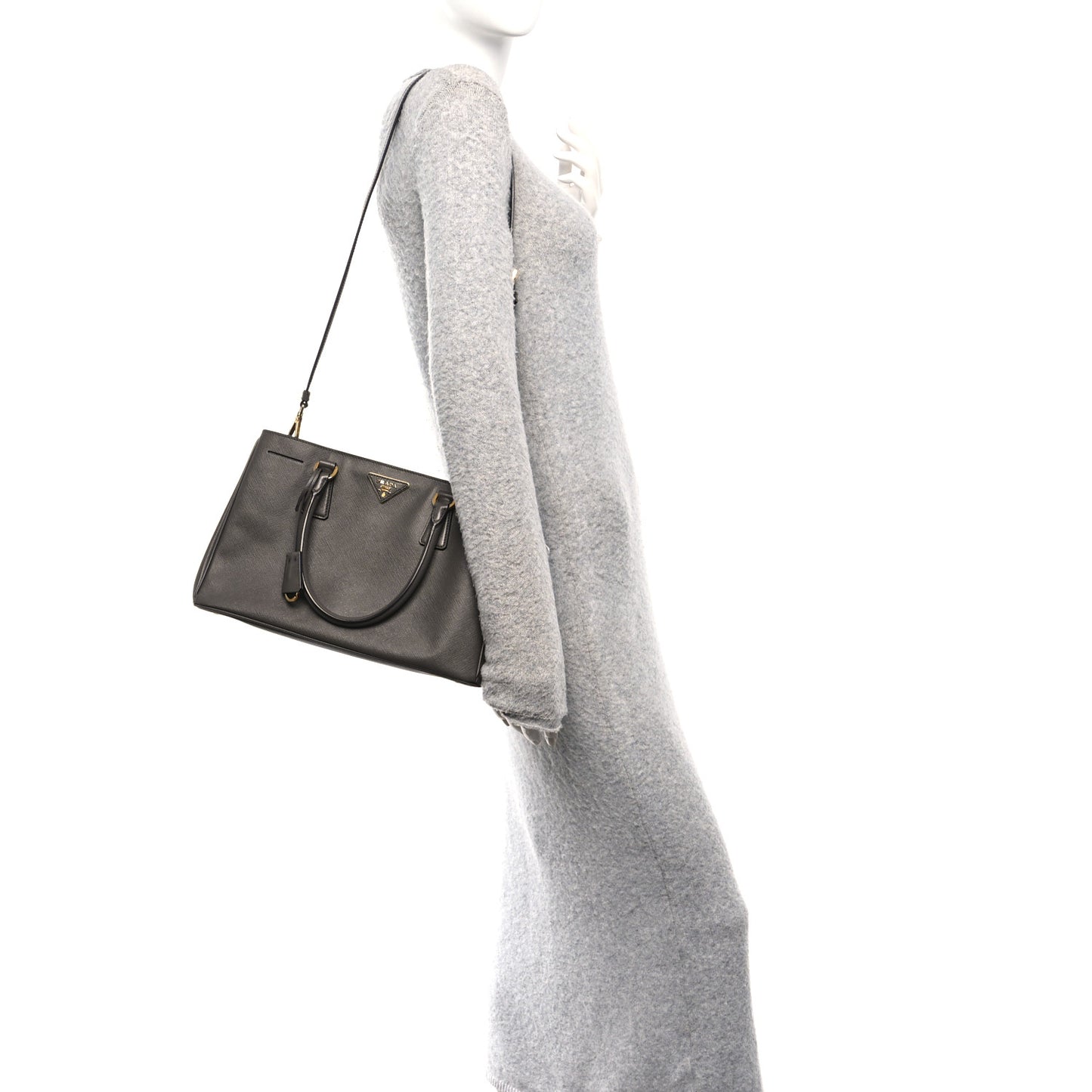 Saffiano Lux Medium Tote Grafite