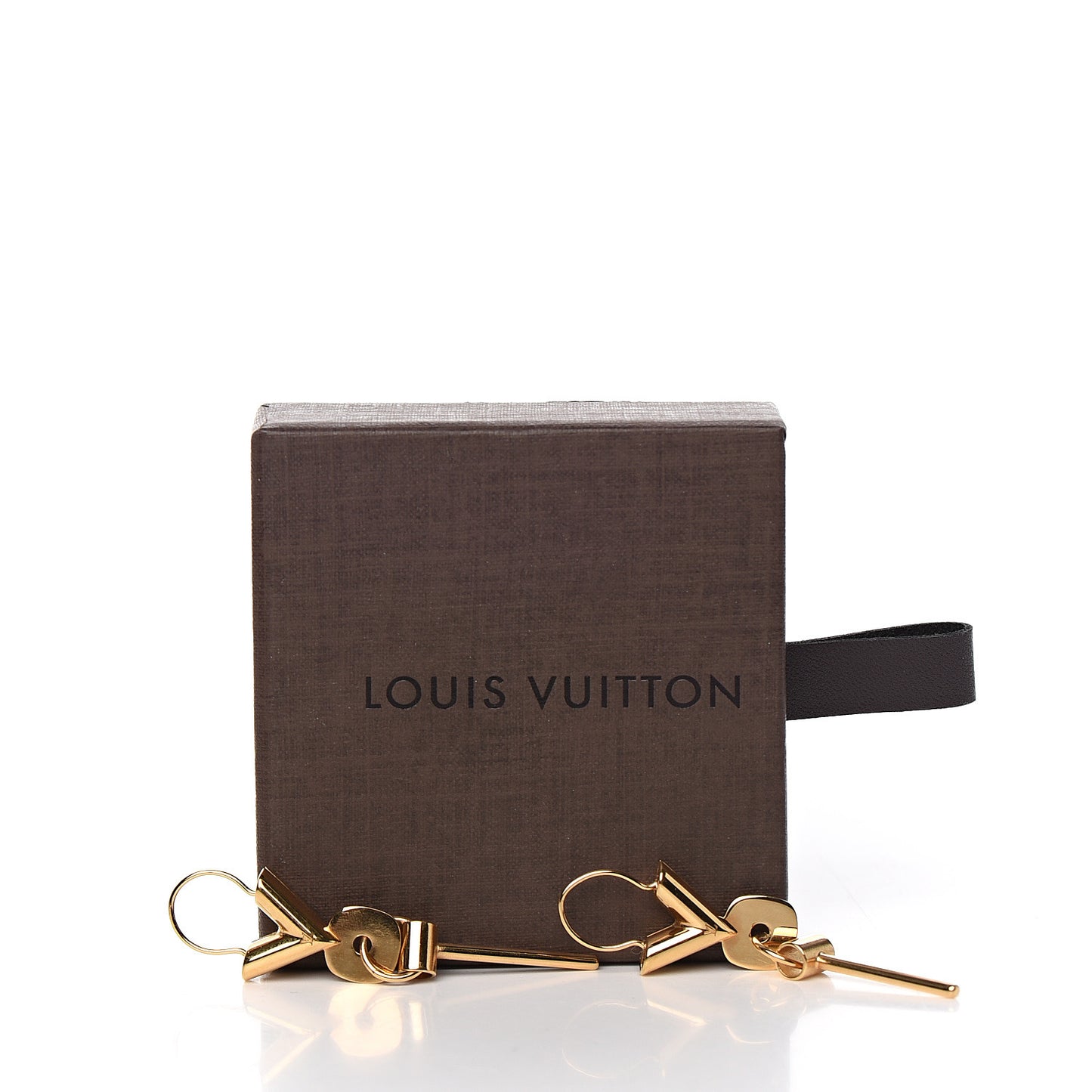 Brass Essential V Hoop Earrings Gold