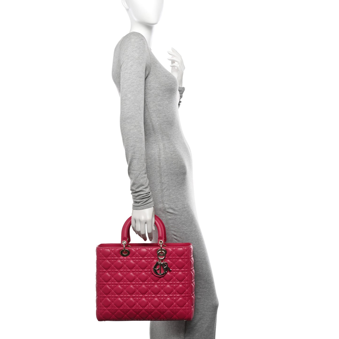 Lambskin Cannage Large Lady Dior Pink