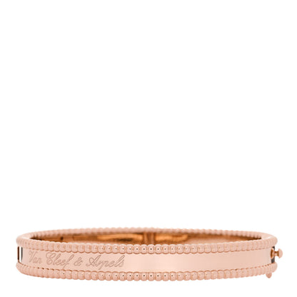Van Cleef & Arpels 18K Rose Gold Perlee Signature Bangle Bracelet S 2 of 4
