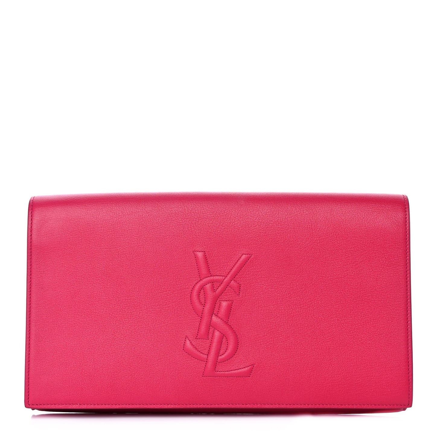 Calfskin Monogram Large Belle De Jour Clutch Lipstick Fuchsia