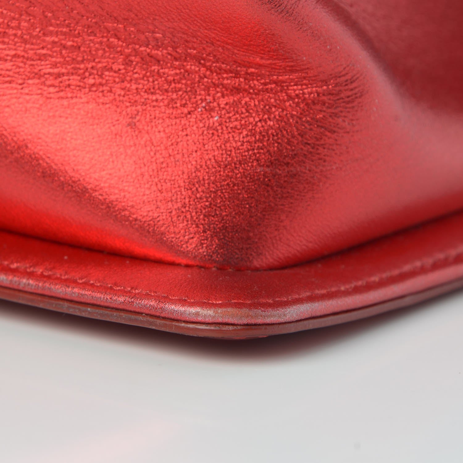 Chanel Metallic Patent Quilted Medium Boy Flap Red 15 of 16