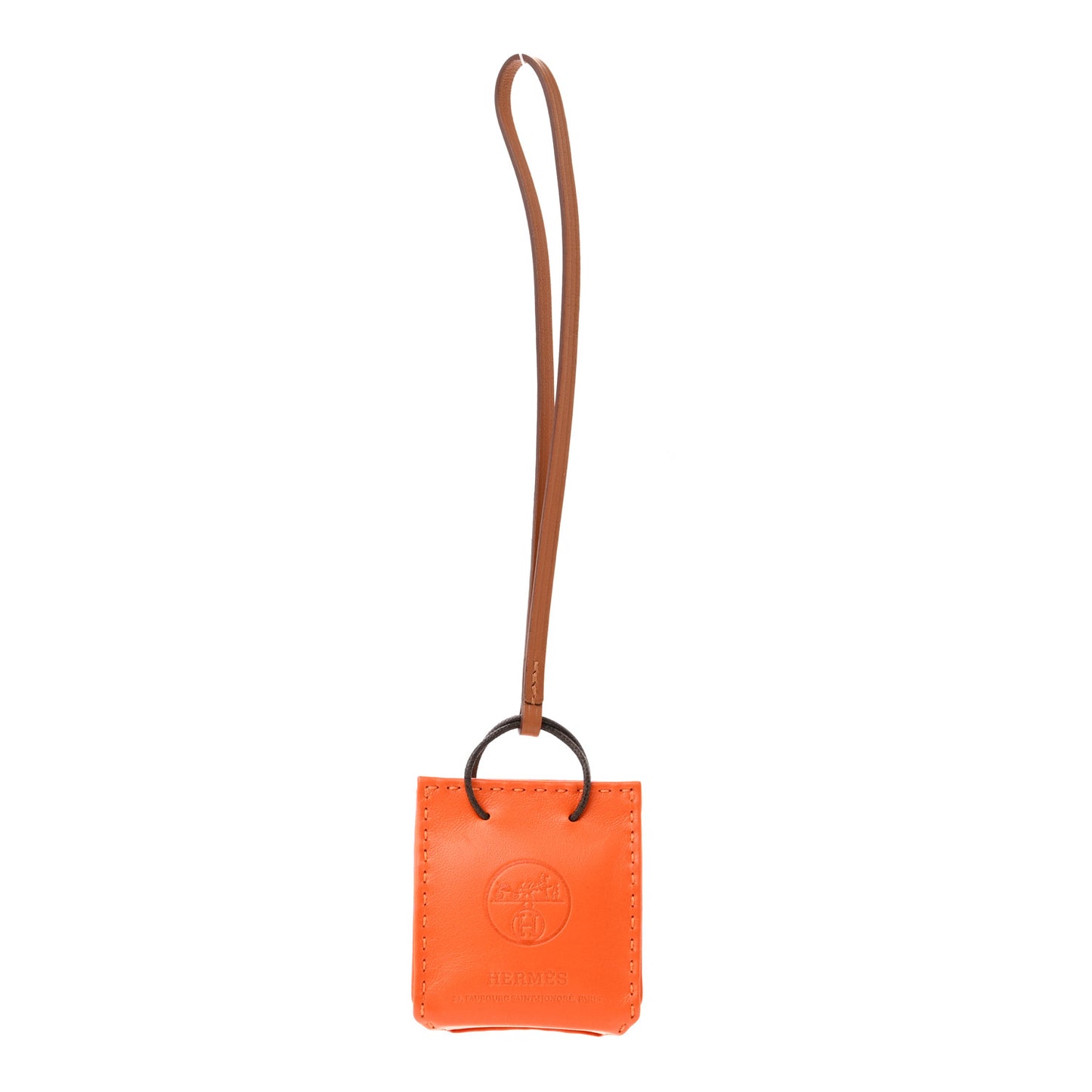 Milo Lambskin Swift Shopping Bag Charm Feu Gold
