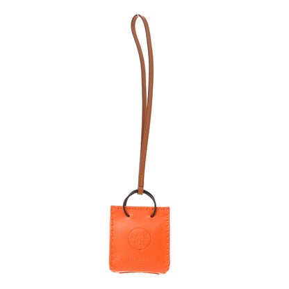 Hermes Milo Lambskin Swift Shopping Bag Charm Feu Gold 1 of 4