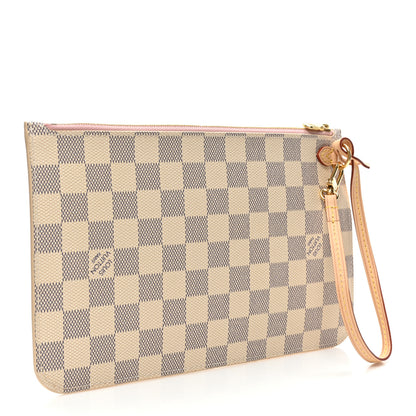 Louis Vuitton Damier Azur Neverfull MM GM Pochette Rose Ballerine 3 of 7