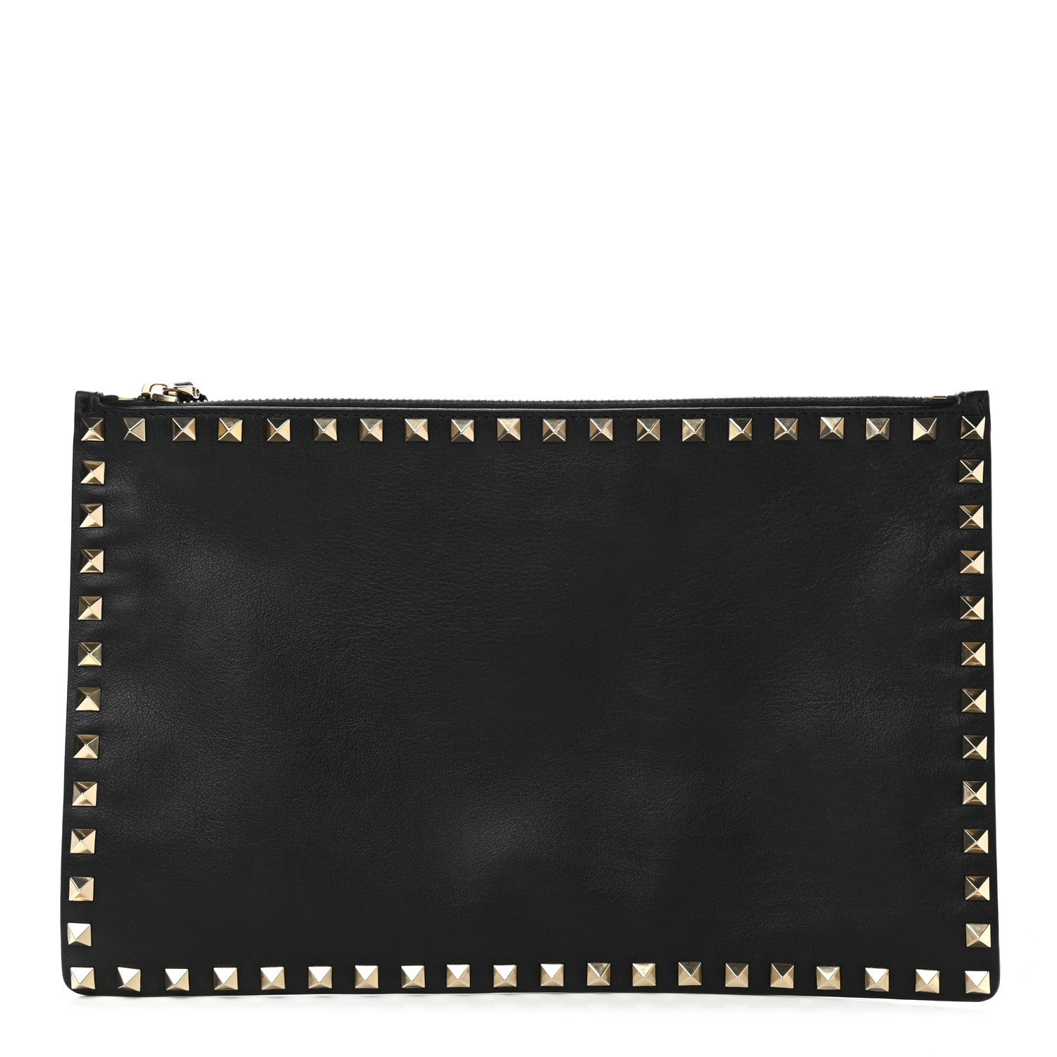 Valentino Garavani Vitello Large Rockstud Zip Pouch Black 1 of 7