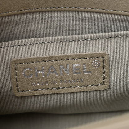 Chanel Calfskin Chevron Quilted Small Boy Flap Light Grey 6 of 11