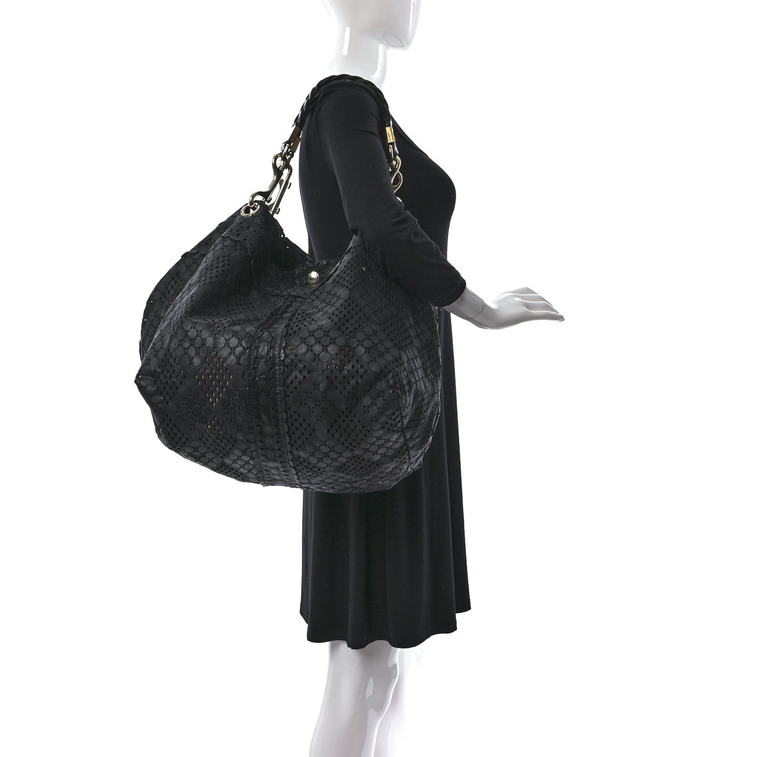 Jimmy Choo Calfskin Laser Cut Black 2 of 15