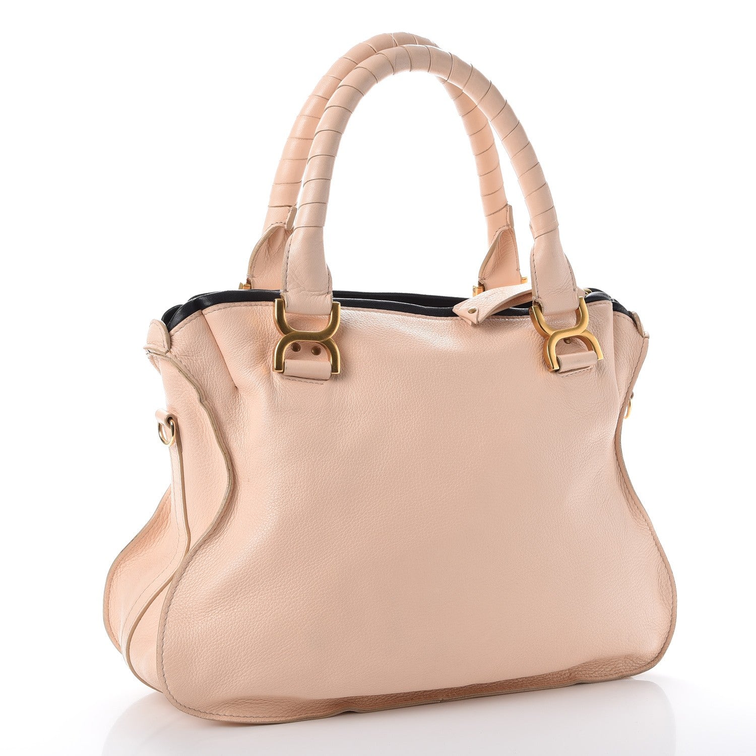 Chloe Calfskin Braided Medium Marcie Satchel Nude Pink 3 of 12