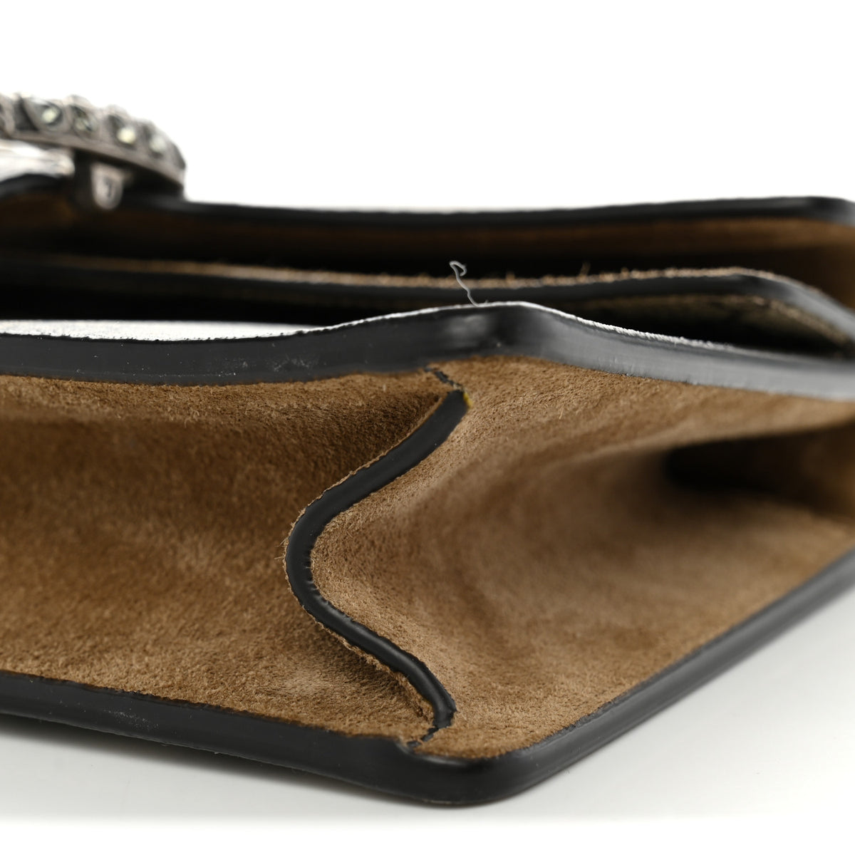 Gucci GG Supreme Monogram Suede Crystal Small Dionysus Shoulder Bag Beige Ebony Taupe 11 of 12