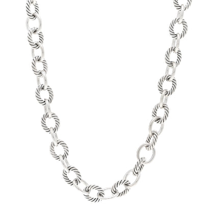 David Yurman Sterling Silver 10mm Medium Oval Link Necklace 1 of 4