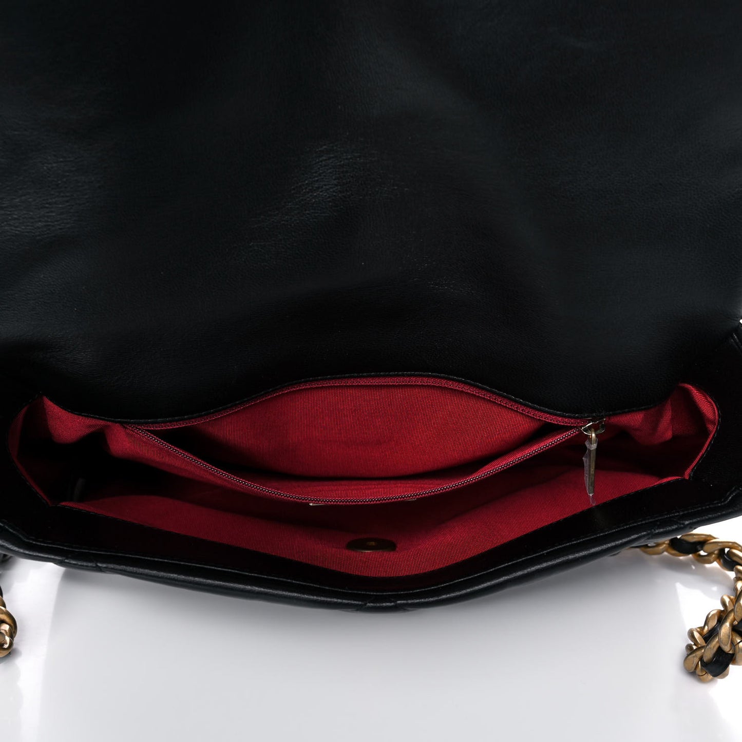 Goatskin Quilted Large Chanel 19 Flap Black