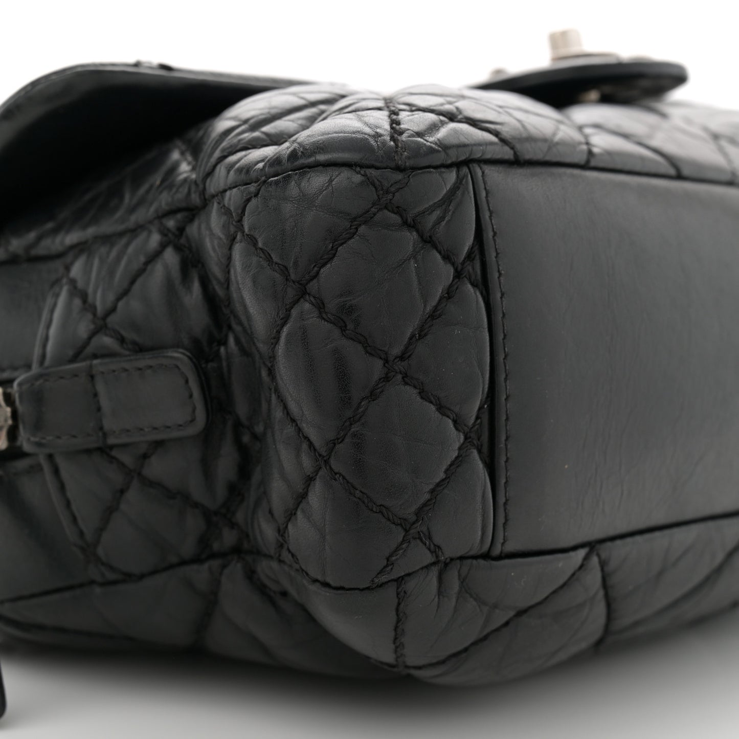 Aged Calfskin Medium New Portobello Flap Black