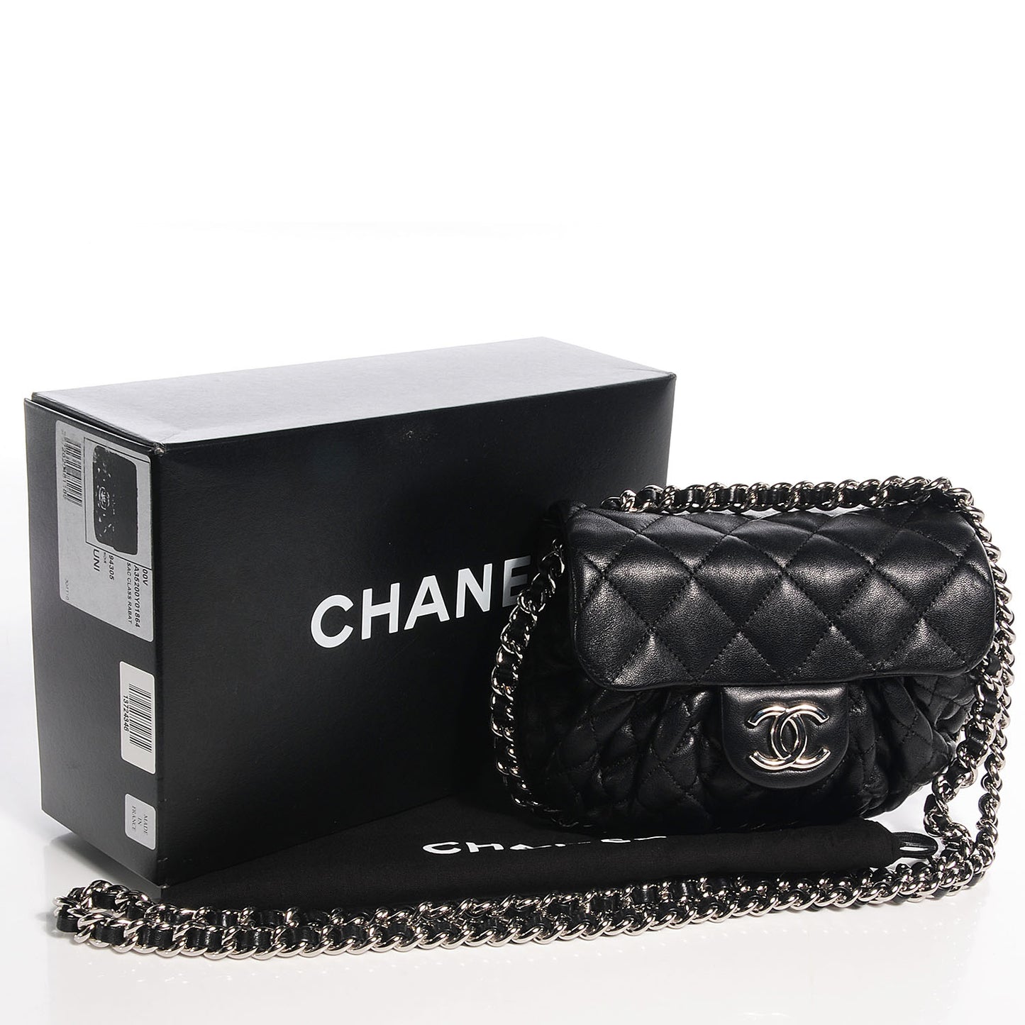 Washed Lambskin Mini Chain Around Messenger Black