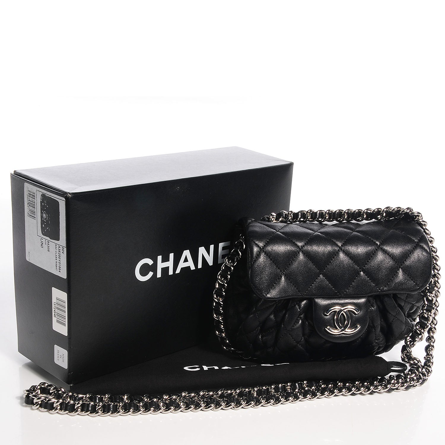 Chanel Washed Lambskin Mini Chain Around Messenger Black 5 of 9
