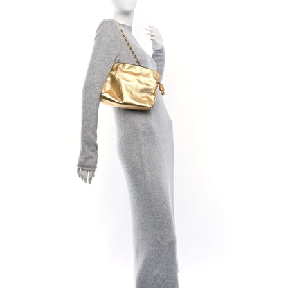 Loewe Metallic Calfskin Mini Chain Flamenco Knot Clutch Gold 2 of 9