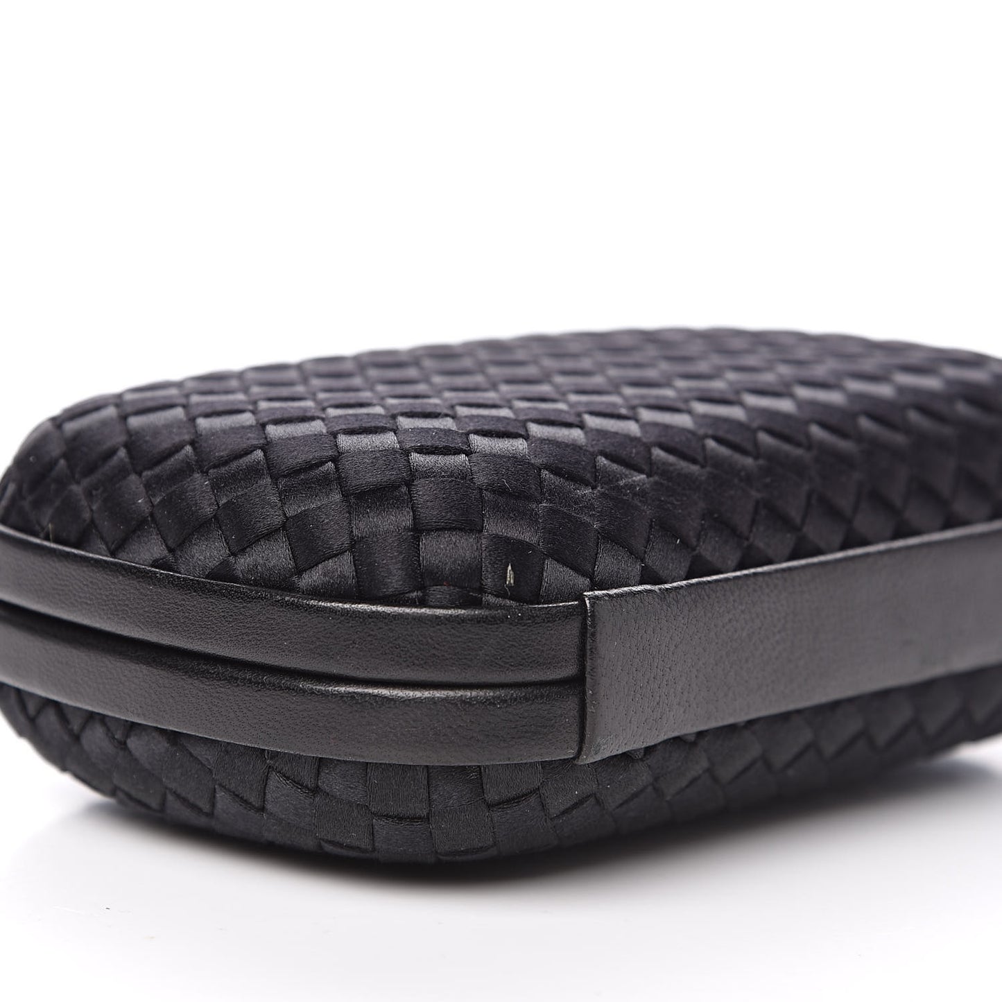 Satin Intreccio Impero Knot Clutch Black