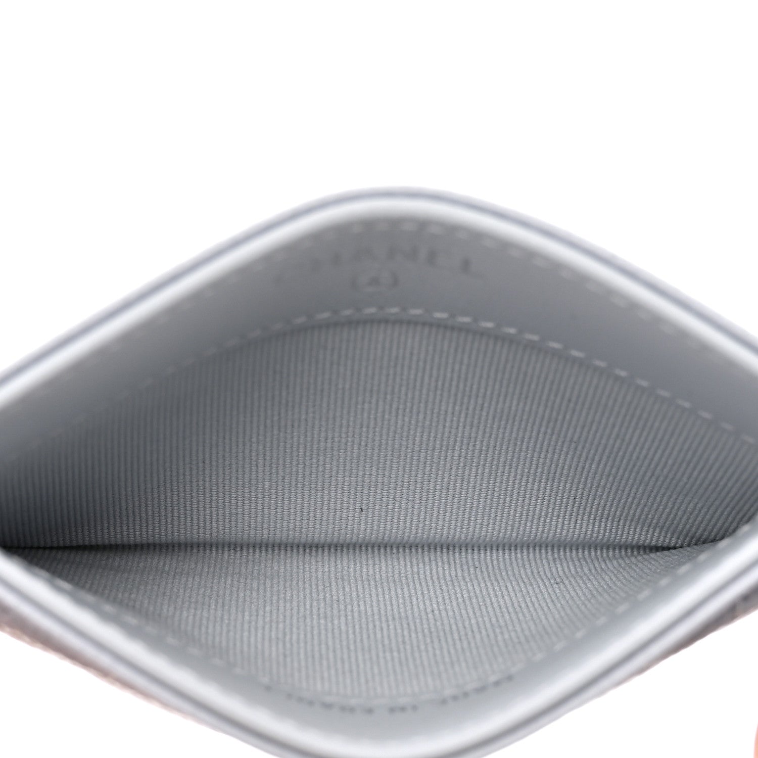 Chanel Caviar Quilted Card Holder Light Grey 5 of 8