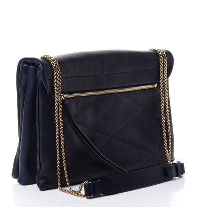 Lanvin Lambskin Quilted Medium Sugar Flap Shoulder Bag Navy 2 of 4