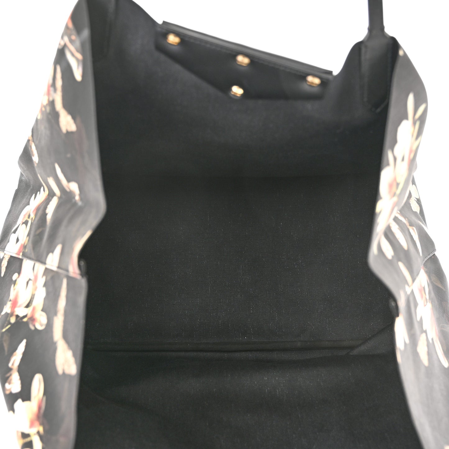 Textured Coated Canvas Magnolia and Moth Print Large Antigona Tote