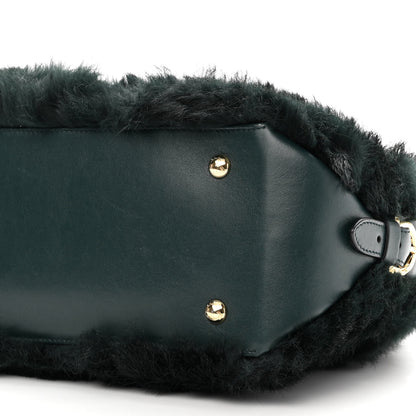 Salvatore Ferragamo Fur Calfskin Fiamma Bag Dark Green 8 of 9