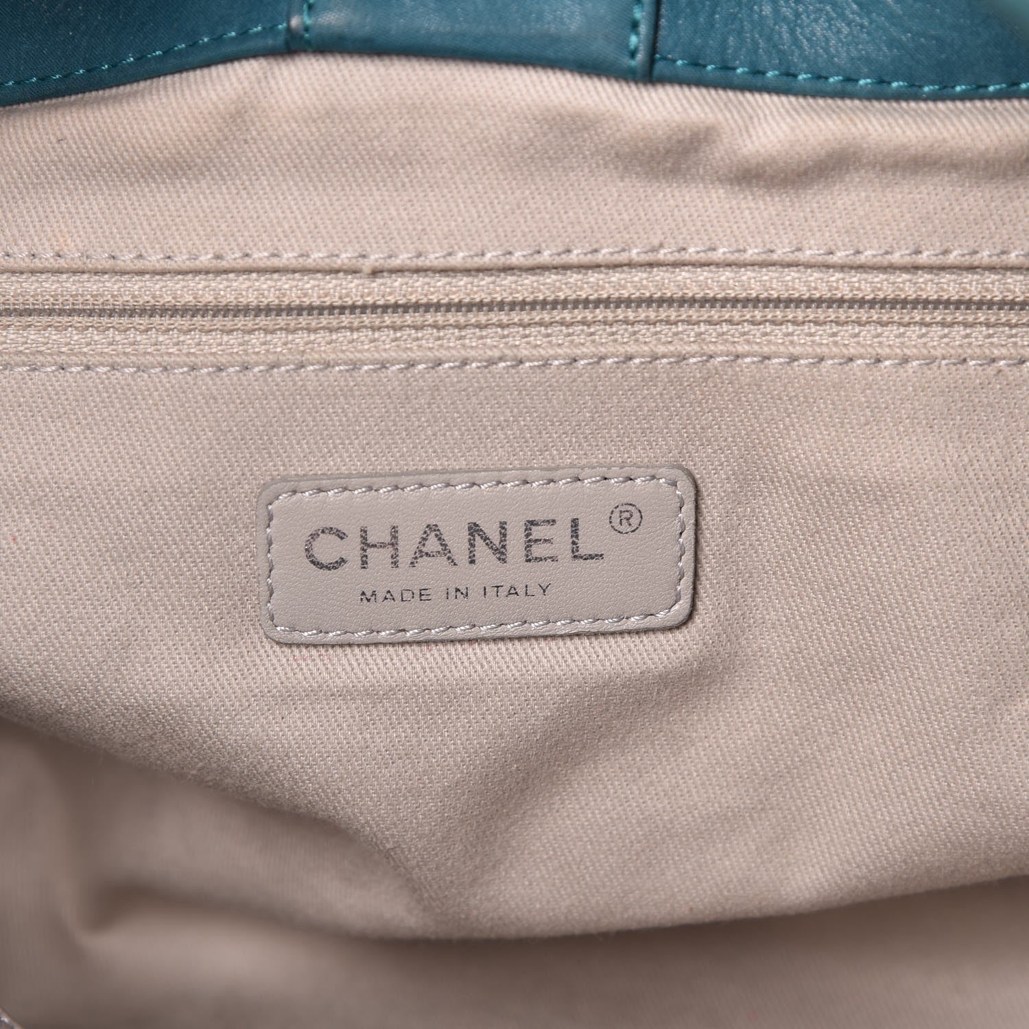Chanel Iridescent Calfskin Quilted Small Sea Hit Tote Blue 7 of 13