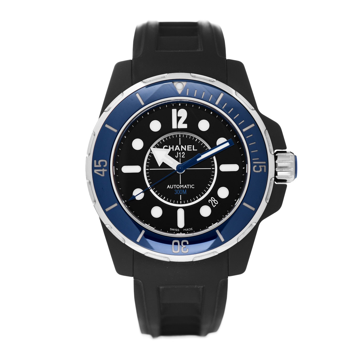 Chanel Stainless Steel Ceramic Rubber 41mm J12 Marine Automatic Watch Black 1 of 4