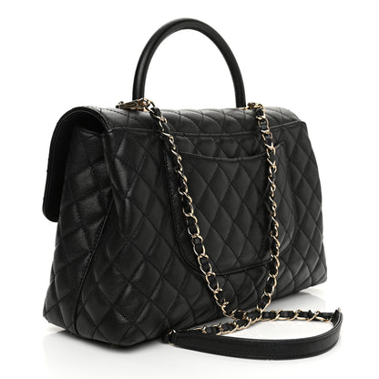 Chanel Caviar Quilted Medium Coco Handle Flap Black 4 of 27