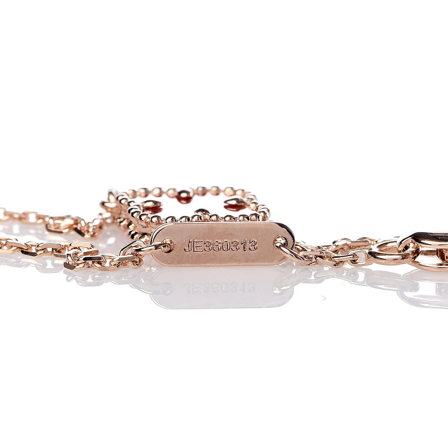 18K Rose Gold Carnelian Sweet Alhambra Bracelet
