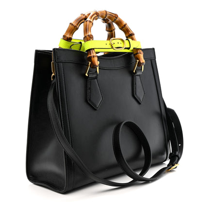 Gucci Calfskin Small Diana Tote Bag Black Yellow Fluo 3 of 11