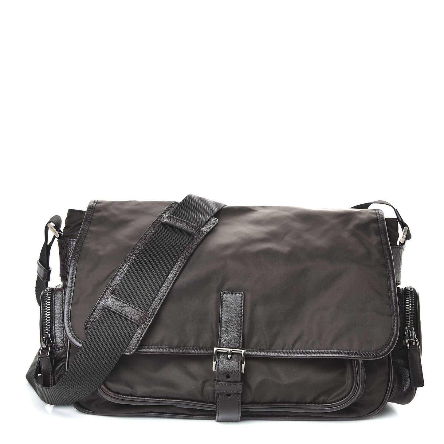 Tessuto Nylon Mix Messenger Bag Ebano