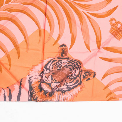 Hermes Silk Dip Dye Petit H Tigre Royal Triangle Shawl 3 of 7