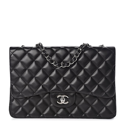 Chanel Lambskin Quilted Jumbo Single Flap Black 1 of 10